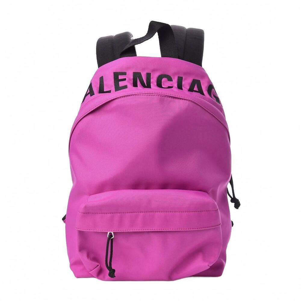 NEW BALENCIAGA women's nylon logo wheel sport backpack in pink